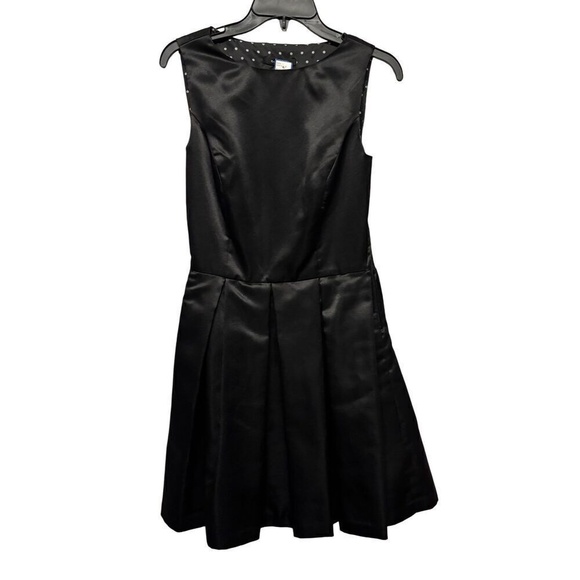 Blu Sage Black Fit & Flare Peek A Boo Back Sleeveless Dress Size 4 Holiday NWT - Picture 1 of 7